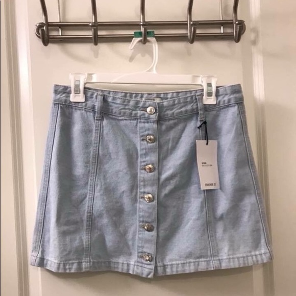 Forever 21 Dresses & Skirts - Forever 21 Button-Up Jean Skirt